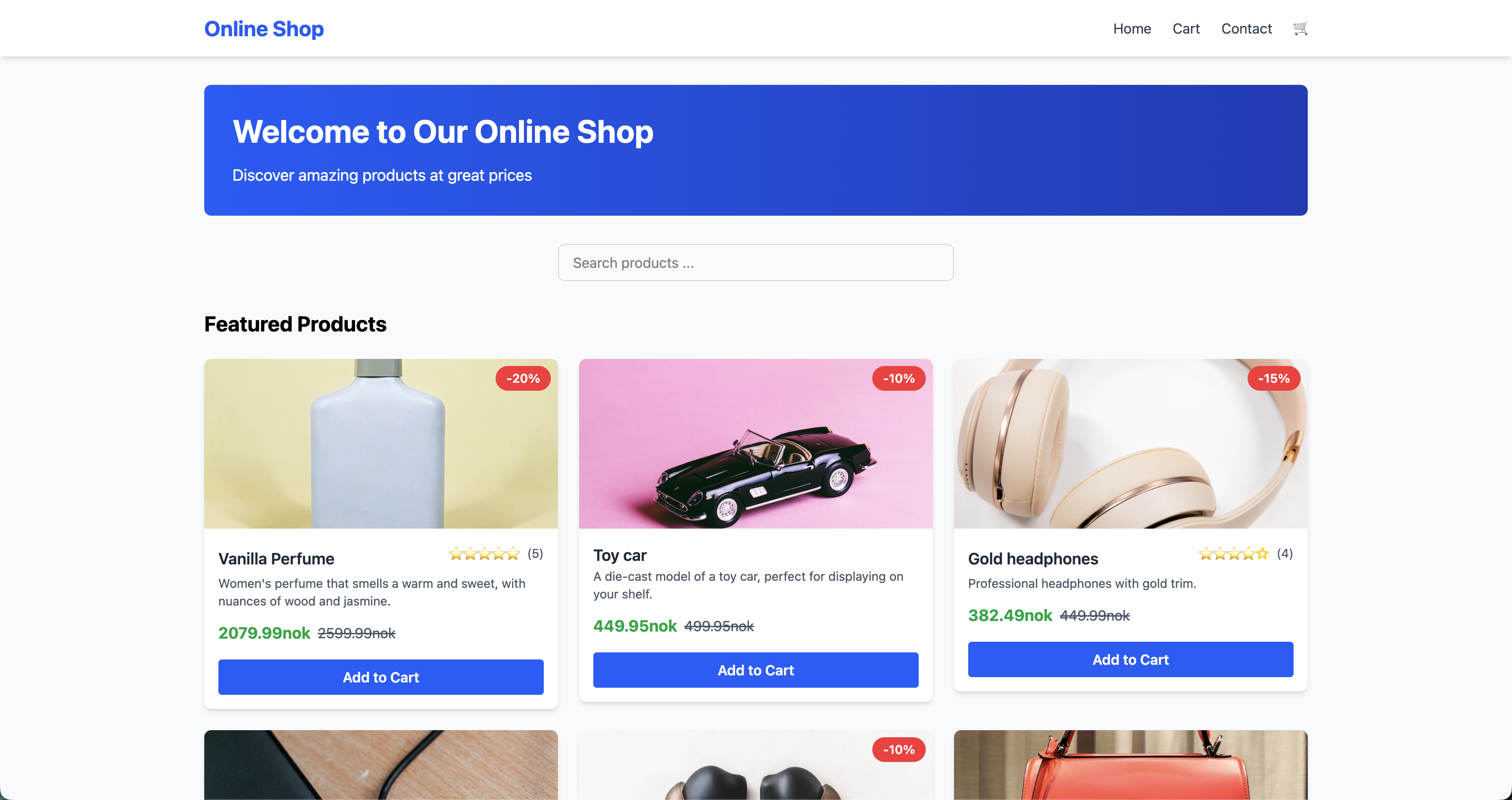 Online Shop screenshot